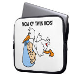Twin Boys Mama Stork Geschenke Laptopschutzhülle (Vorderseite Links)