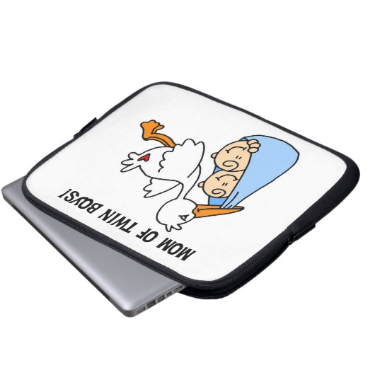 Twin Boys Mama Stork Geschenke Laptopschutzhülle (Vorne Knopf)