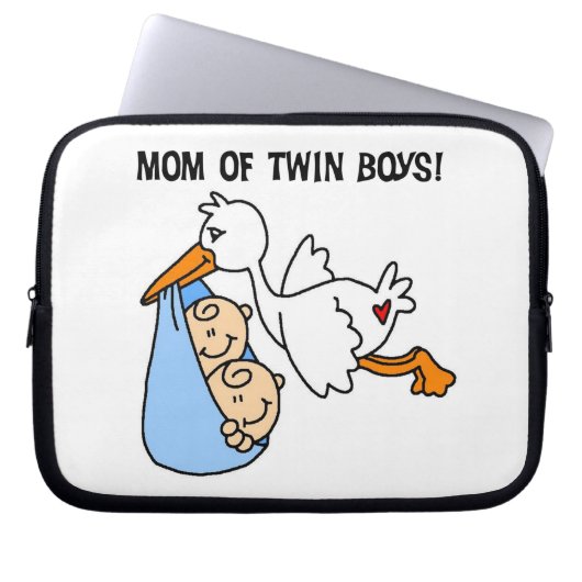 Twin Boys Mama Stork Geschenke Laptopschutzhülle (Vorderseite)