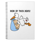 Twin Boys Mama Stork Geschenke Notizblock (Vorderseite)