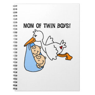 Twin Boys Mama Stork Geschenke Notizblock