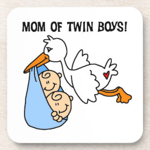 Twin Boys Mama Stork Geschenke Untersetzer