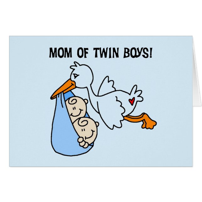 Twin Boys Mama-Stork Tshirts und Geschenke (Vorderseite (Horizontal))