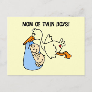 Twin Boys Mama-Stork Tshirts und Geschenke Postkarte
