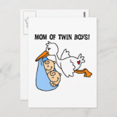 Twin Boys Mama-Stork Tshirts und Geschenke Postkarte (Vorne/Hinten)