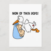 Twin Boys Mama-Stork Tshirts und Geschenke Postkarte (Vorderseite)