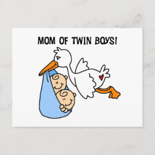 Twin Boys Mama-Stork Tshirts und Geschenke Postkarte