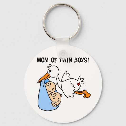 Twin Boys Mama-Stork Tshirts und Geschenke Schlüsselanhänger (Vorderseite)