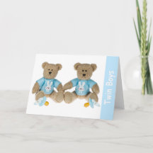 Twin Boys - Neue Baby Greetings Card