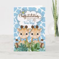 Twin Boys New Baby Jungle Theme Herzlichen Glückwu