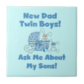 Twin Boys New Dad Geschenke Fliese (Vorderseite)