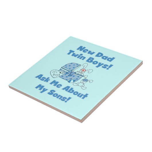 Twin Boys New Dad Geschenke Fliese (Seite)