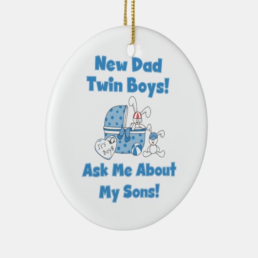 Twin Boys New Dad Geschenke Keramik Ornament (Rechts)