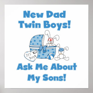 Twin Boys New Dad Geschenke Poster