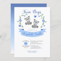 Twin Boys Niedlich Bären Babydusche