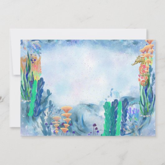 Twin Boys OceanSea Animals Baby Shower Einladung (Rückseite)