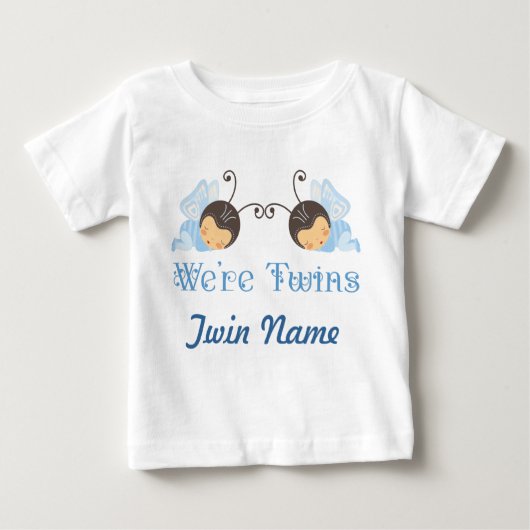 Twin Boys Personalisiert Sleeping Babys T - Shirt (Vorderseite)