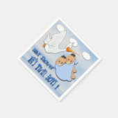 Twin Boys - Stork Baby Shooting Paper Napkins Serviette (Ecke)