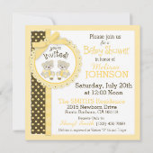 Twin Boys Teddy Bears Krawatte Babydusche Einladung (Rückseite)