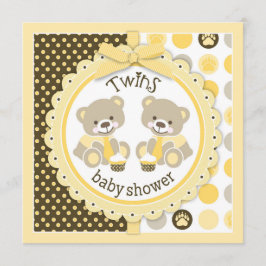 Twin Boys Teddy Bears Krawatte Babydusche Einladung