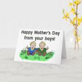 Twin Boys Twins Happy Mother Day Paper Card Karte (Gelbe Blume)