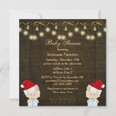 Twin Boys Weihnachtsdusche Einladung (Rückseite)