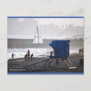 Twin Bridges Lifeguard   Blue Beach Song™ Postkart Postkarte