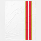 Twin Bright Red Bottom Racing Streifen auf weiß Fleecedecke (Vorderseite)