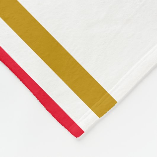 Twin Bright Red Bottom Racing Streifen auf weiß Fleecedecke (Ecke)