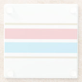 Twin Bright Red Sky Blue Racing Streifen auf Weiß Glasuntersetzer (Rückseite)