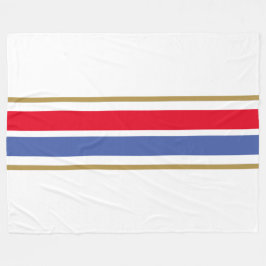 Twin Bright Red White Medium Blue Racing Streifen Fleecedecke