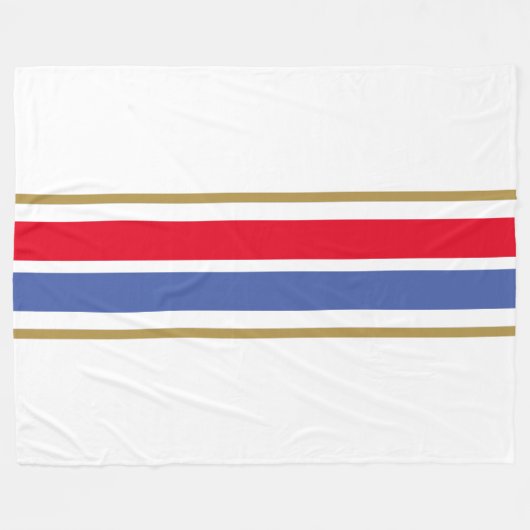 Twin Bright Red White Medium Blue Racing Streifen Fleecedecke (Vorderseite (Horizontal))