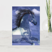 Twin Brother Equine Geburtstagskarte Nordamerika I