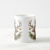 Twin Buck Deer mit Ornamenten dekoriert Kaffeetasse (Mittel)