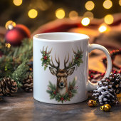 Twin Buck Deer mit Ornamenten dekoriert Kaffeetasse