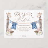 Twin Buckaroos Cowboys Blue Western Diaper Raffle Begleitkarte (Vorderseite)
