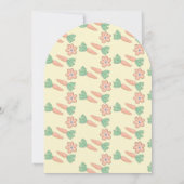Twin Bunnies Arch Yellow Baby Dusche Einladung (Rückseite)