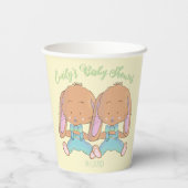 Twin Bunnies Baby Dusche Yellow Paper Cup Pappbecher (Rückseite)