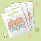 Twin Bunnies Spring Baby Dusche Fevor Bags Geschenktütchen