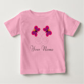 Twin Butterflies Personalisiert Girls Baby T-shirt (Vorderseite)