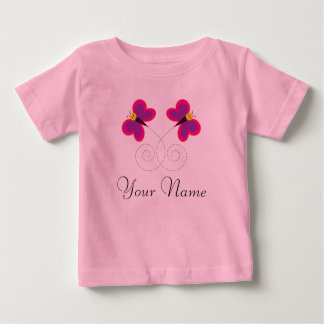 Twin Butterflies Personalisiert Girls Baby T-shirt