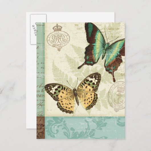 Twin Butterflies Postkarte (Vorne/Hinten)