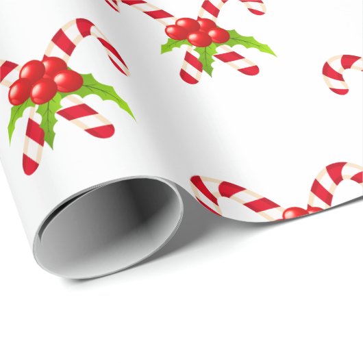 Twin Candy Canes Holiday Geschenkpapier (Rolleneckpunkt)