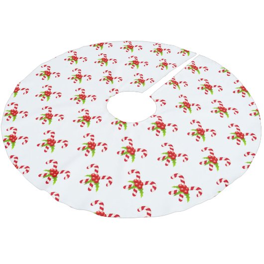 Twin Candy Canes Holiday Polyester Weihnachtsbaumdecke (Schrägansicht)