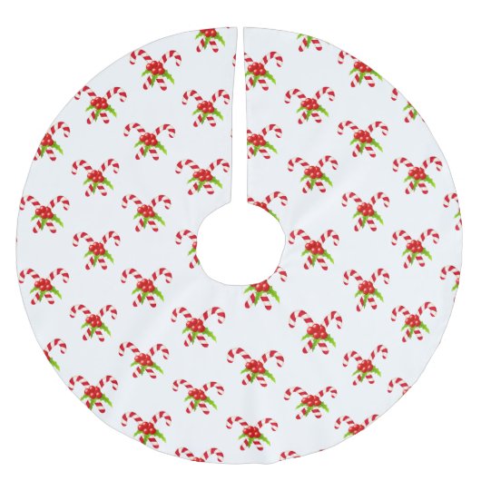 Twin Candy Canes Holiday Polyester Weihnachtsbaumdecke (Vorderseite)