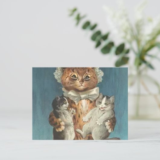 Twin Cats Louis Wain Postkarte (Stehend Vorderseite)