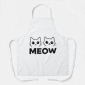 Twin Cats Meow - Cute Minimalist Cat Face Line Art Schürze (Vorderseite)