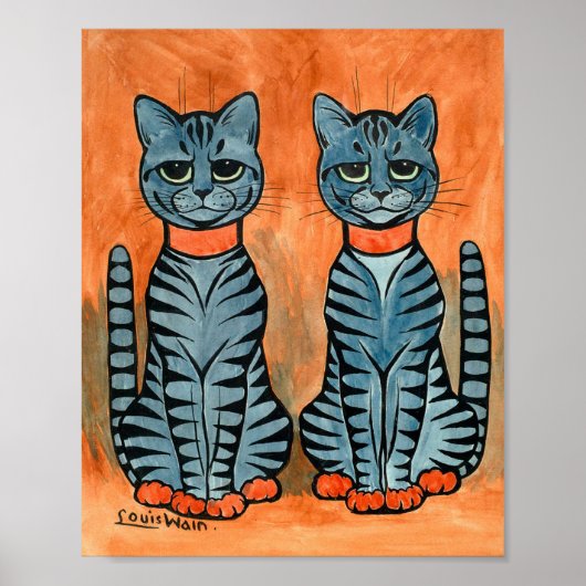 Twin Cats von Louis Wain Poster (Vorne)