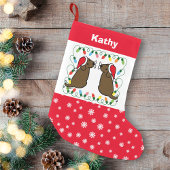Twin Chocolate Labrador Santas Kleiner Weihnachtsstrumpf