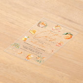 Twin Citrus orange Süsse Summer Baby Dusche Acryleinladungen (Ablage )